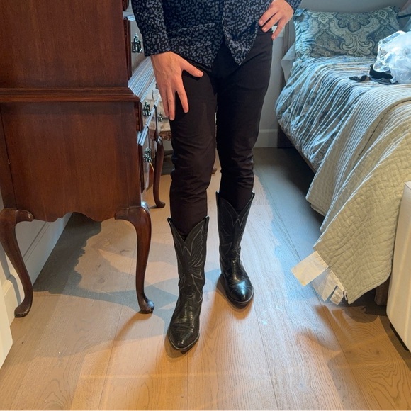 Rivers Boots - Black Lizard Western Boots Mens 11 Handmade Exotic Cowboy - Picture 4 of 8